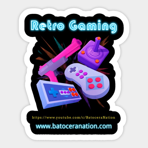 Retro Gamer Logo 16 Sticker by Batocera Nation